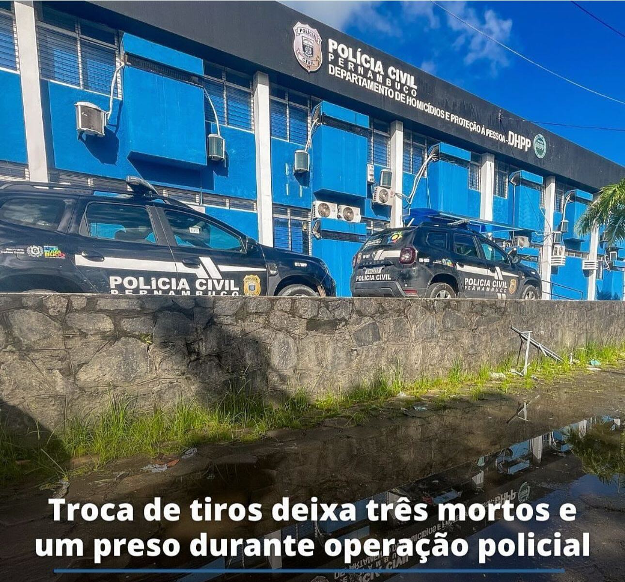 Uma operação policial acabou em uma troca de tiros que deixou três pessoas mortas e uma presa na madrugada desta quarta-feira (16)