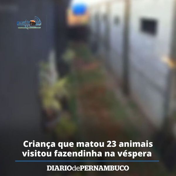 CRIANÇA QUE MATOU 23 ANIMAIS VISITOU FAZENDNHA NA VÉSPERA